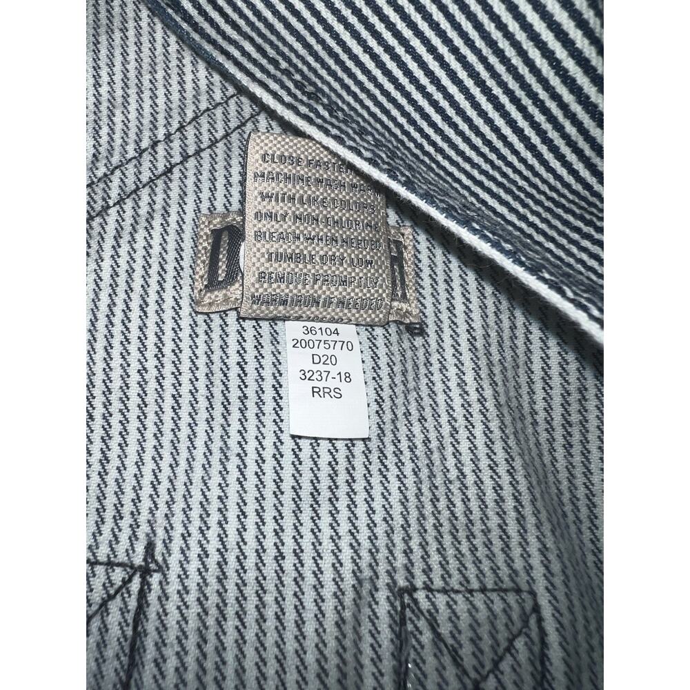 Duluth Trading Co Overalls Women L Blue Hickory Stripe Utility Bib Railroad New - Picture 11 of 11